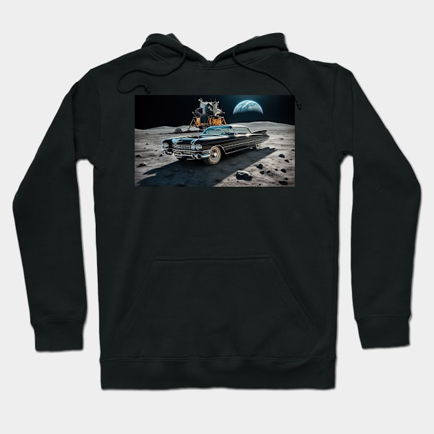 1959 Cadillac Coupe DeVille on the Moon Hoodie by NebulaWave